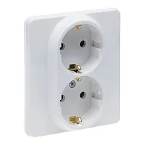 Розетка 2 x 2К+З немецкий стандарт 16 А 250 В белый INSPIRIA Legrand Розетка 2 x 2К+З немецкий стандарт 16 А 250 В белый INSPIRIA Legrand