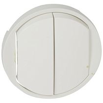 Лицевая панель для выключателя двухклавишного белая Celiane Legrand