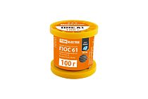 Припой ПОС 61, трубка с канифолью, ГОСТ 21931-76, Ø1 мм, 100 г, катушка, серия "Алмаз"  TDM