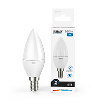 Лампа светодиодная Gauss Elementary Свеча 8Вт E14 560lm 6500K Лампа светодиодная Gauss Elementary Свеча 8Вт E14 560lm 6500K