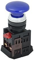 Кнопка AEА-22 "Грибок" синий d22мм 1з+1р  IEK