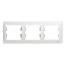 Glossa Белый Рамка 3 постовая, горизонтальная Systeme Electric (Schneider Electric)