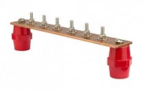 Главная заземляющая шина с изоляторами, 6 подключений, медь DKC