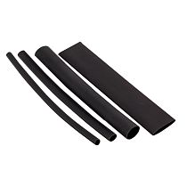 Набор ТУТк клеевые нг черные. Разного диаметра (3/1; 4.8/1.6; 6/2; 9/3; 12/4) 21шт по 100мм. EKF PROxima