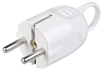 Вилка угловая ВПу12-01-Ст разборная с заземлением с кольцом 16А белый IEK Вилка угловая ВПу12-01-Ст разборная с заземлением с кольцом 16А белый IEK