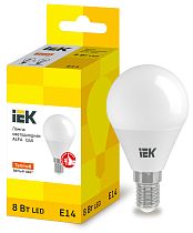 Лампа светодиодная ALFA G45 шар 8Вт 230В 3000К E14 (6шт)  IEK