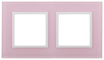 Рамка для выключателей и розеток двойная ЭРА Elegance 14-5102-30 стекло розовый