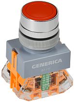 Кнопка управления D7-11T d=22мм 1з+1р с фиксацией красная GENERICA IEK