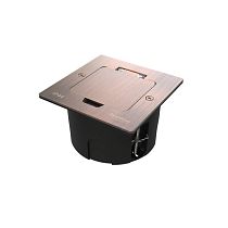 MultiDesk Лючок на 2 модуля IP44 с монтажной коробкой для стены, фальшпола, стола МЕДЬ, тип MDK20