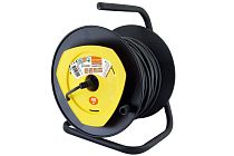 Удлинитель на катушке силовой народный с 1 выносной роз. ПВС 2200 Вт с/з, 40м TDM