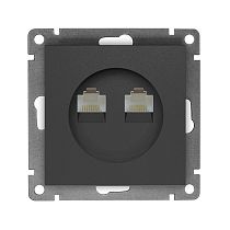 Розетка компьютерная двухместная UNIVERSAL серия "Афина" скрытой установки, 1А, RJ45, графит (еврослот) Розетка компьютерная двухместная UNIVERSAL серия "Афина" скрытой установки, 1А, RJ45, графит (еврослот)