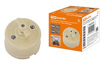 Выключатель фарфоровый поворотный с ручкой (бантик) 10А сл. кость «Болонь»  TDM