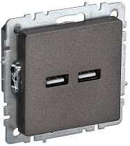 Розетка BRITE USB A+A 5В 3,1А РЮ10-1-БрТБ темная бронза IEK Розетка BRITE USB A+A 5В 3,1А РЮ10-1-БрТБ темная бронза IEK