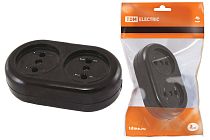 Розеточная колодка 2 гнезда 2П 16А макс. 250B "Ретро" (карболит)  TDM Розеточная колодка 2 гнезда 2П 16А макс. 250B "Ретро" (карболит)  TDM