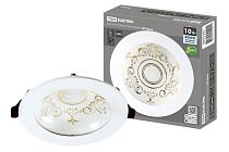 Светильник встраиваемый LED Деко 03, 10 Вт, 4000K, кругл, D170 мм, зол./бел., IP44,  TDM