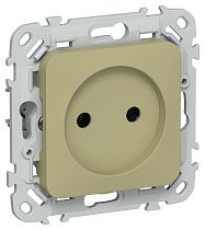 FLITE Розетка без заземления без защитных шторок безвинтовое крепление 10А РС01-1-ФлО оливковый IEK