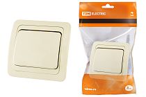 Выключатель 1-кл. 10А сл. кость "Валдай"  TDM