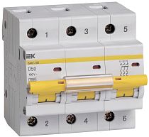 Автоматический выключатель трехполюсный D 50А 10кА ВА47-100  IEK