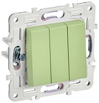 SKANDY Выключатель 3-клавишный 10А SK-V11G мятный IEK