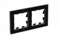 AtlasDesign Nature Стекло Черный Рамка 2-постовая  (Schneider Electric) Systeme Electric (Schneider Electric)