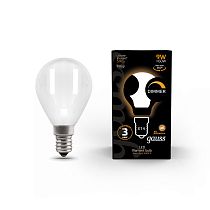 Лампа светодиодная Gauss Filament Шар 9Вт 590lm 3000К Е14 milky диммируемая Лампа светодиодная Gauss Filament Шар 9Вт 590lm 3000К Е14 milky диммируемая