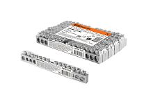 Шина "N" нулевая 6х9мм 14/1 (14 групп/крепеж по центру) никелированная инд. стикер  TDM