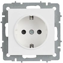 BRITE Розетка 1-местная с заземлением с защитными шторками 16А РС14-1-0-БрАБ арктический белый IEK