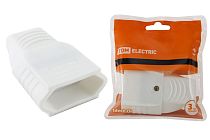 Кабельная розетка 2П 10А 250B (под евровилку CEE 7/16) с з/ш прямой вывод кабеля белая  TDM