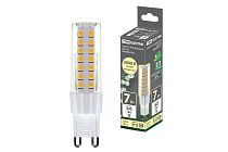 Лампа светодиодная G9-7 Вт-230 В-3000 К, SMD, 17,5x65,5 мм  TDM
