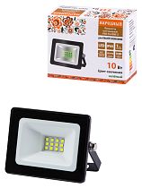 Прожектор светодиодный СДО-04-010Н-З (зелёный свет) 10 Вт, IP65, черный, Народный TDM