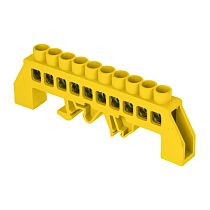 Шина "0" РЕ (8х12мм) 10 отверстий латунь желтый нейлоновый корпус комбинированный EKF PROxima Шина "0" РЕ (8х12мм) 10 отверстий латунь желтый нейлоновый корпус комбинированный EKF PROxima