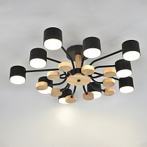 Люстра под лампу General  GCHL-10GX53-M Черная+Дерево Альберо