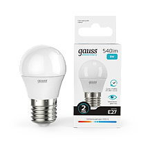 Лампа светодиодная Gauss Elementary Шар 8Вт E27 540lm 4100K