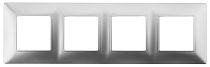 Рамка ЭРА Elegance 14-5004-03 для выключателей и розеток четверная пластик алюминий