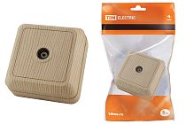 Розетка TВ простая (0-2400 Гц, "мама") открытой установки, IP20 сосна "Ладога"  TDM