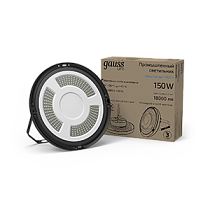 Светильник подвесной Gauss UFO 150W 21000lm 5000K 175-265V IP65 D280*156,6 мм черный скобка в комплекте