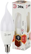 Лампа светодиодная ЭРА STD LED BXS-9W-827-E14 свеча на ветру теплый белый свет