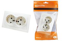 Розетка двойная 2П+З 16А 250В белая "Таймыр"  TDM