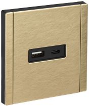 FORTE&PIANO Розетка USB A+C 3,1А FP650M металл шампань IEK