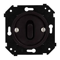 Выключатель одноклавишный проходной (скрытый монтаж), пластик, цвет Коричневый матовый (клавишный) Bironi