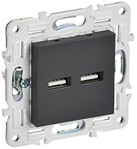 SKANDY Розетка USB A+A 3,1А SK-R15G графит IEK