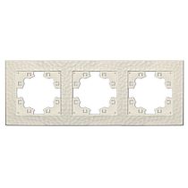 "Афина" Рамка фактурная 3-х местная универсальная слоновая кость (ivory)