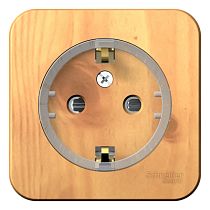 Blanca открытая установка без пластины Ясень Розетка с заземлением со шторками, (тонкая), 16А Systeme Electric (Schneider Electric)