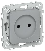 FLITE Розетка без заземления без защитных шторок безвинтовое крепление 10А РС01-1-ФлС серый IEK