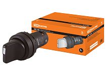 Переключатель на 2 положения с фиксацией SB7-CD25 короткая ручка d22мм 1з+1р черный  TDM