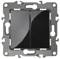 Выключатель ЭРА 12 12-1104-06  10А 250В чёрный двухклавишный