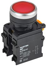 Кнопка с фиксацией d=22мм 1NO+1NC красная MASTER IEK