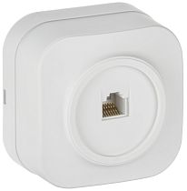 GLORY Розетка для открытой установки компьютерная RJ45 кат.5E РК10-ХБм белый матовый IEK