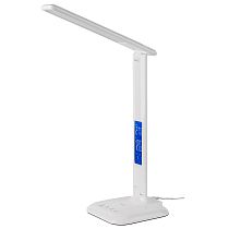 Светильник настольный с/д  General  GLTL-034 8Вт  610Лм  Дисплей с часами  белый (глянец) (800034 ) (1/12)