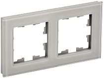 BRITE Рамка двухместная РУ-2-2-БрД стекло дымчатый IEK BRITE Рамка двухместная РУ-2-2-БрД стекло дымчатый IEK